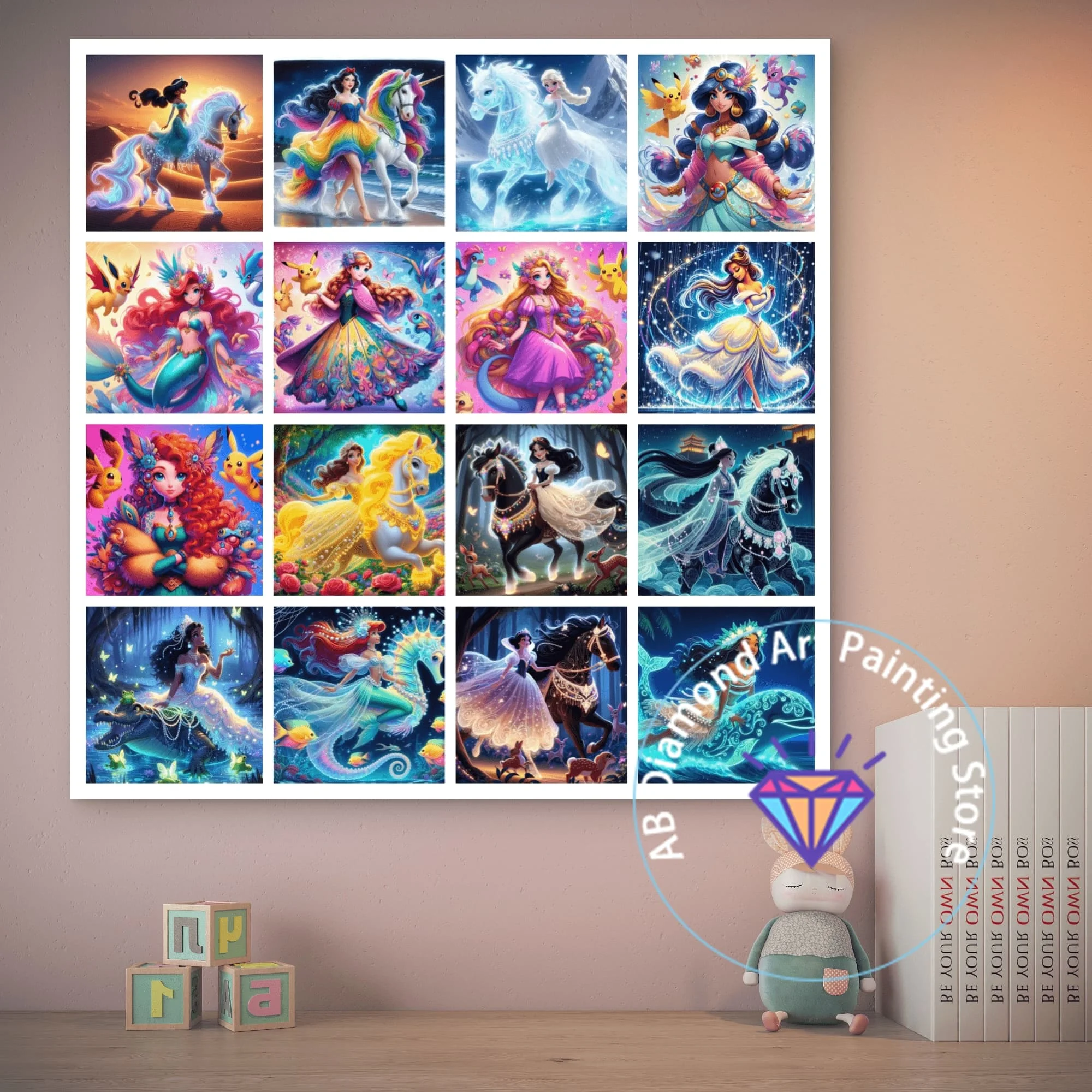 

Fairy Tale Princess Pokémon Pikachu DIY AB Diamond Painting Kit Diamond Embroidery Handmade Art Children's Gift Home Decoration