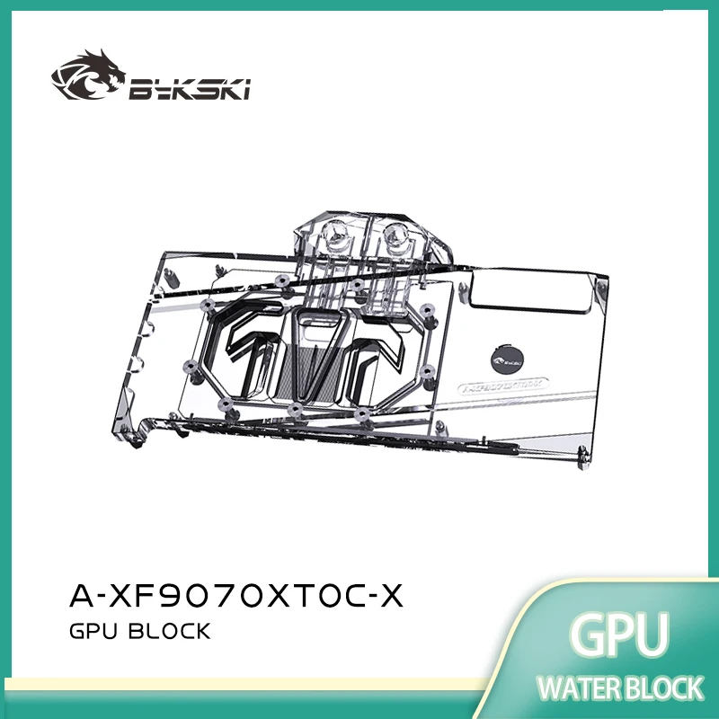 Bloque de Refrigeración Líquida Bykski A-XF9070XTOC-X para Tarjeta de Video XFX AMD Mercury Radeon RX9070XTOC GAMING 16GB GDDR6, Radiador de Cobre