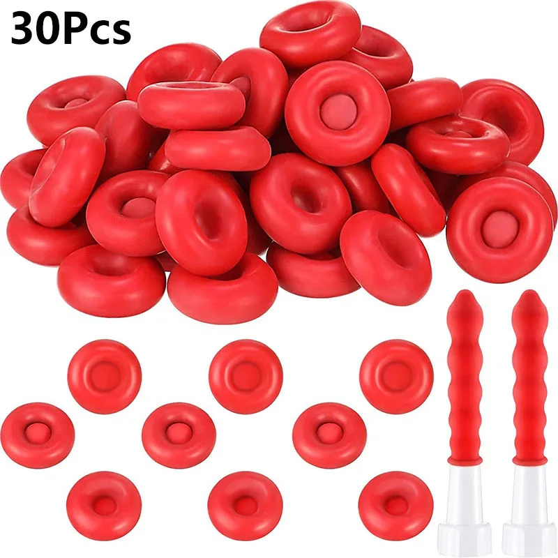 

30PCS Caulk Cap Glass Glue Tip Sealing Cap Barrel Glue Mouth Protective Cover Red Caulk Saving Cap Caulking Gun Nozzles Cap