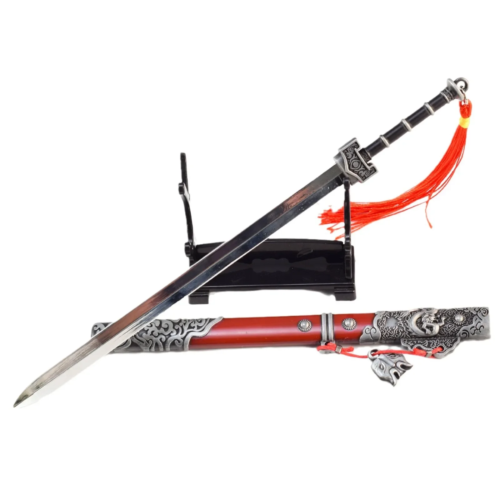 22cm Yang Jian Sword with Sheath Black Myth: Wukong Weapon Model Demon Slaying Sword with Sheath All Metal Ornaments Collections