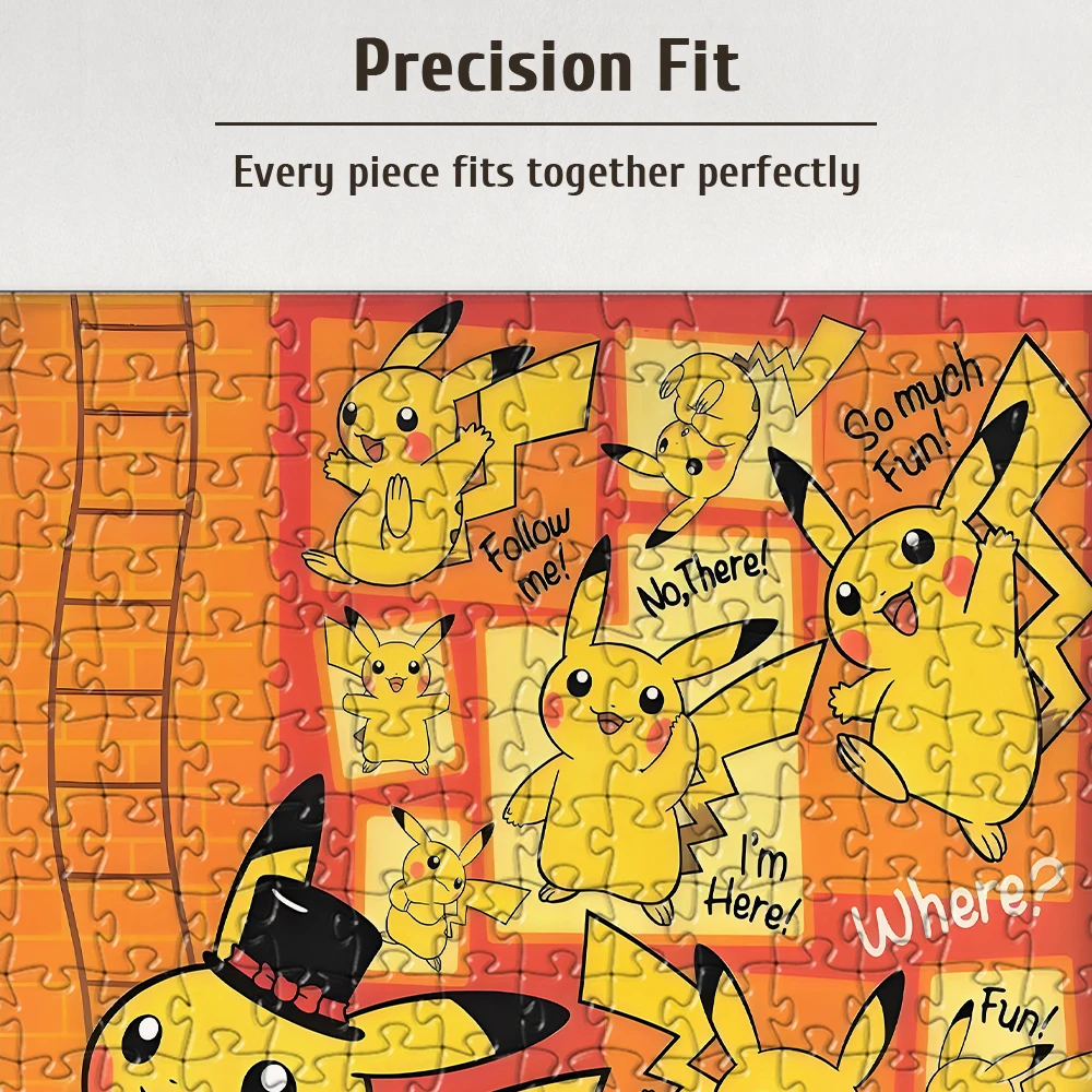 Pokémon Pikachu 108/200/300/500/1000 stukjes houten vloer puzzelspel van hoge kwaliteit
