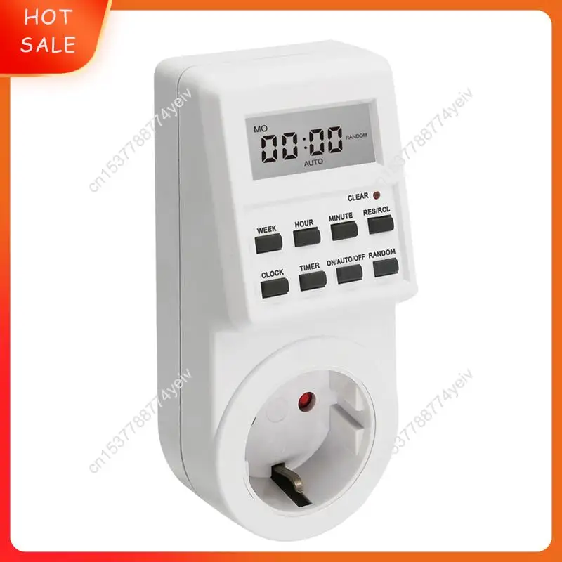 Digital Timer Socket Electronic Timing Switch 24H Kitchen Timer Outlet Programmable Socket EU Plug A62X