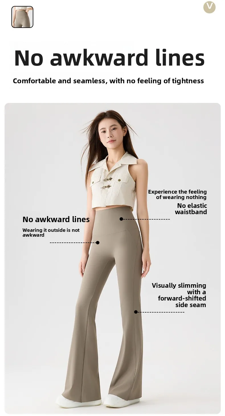Women Bootcut Shark Yoga Flare Pants With Back Waist Pocket Fitness Workout Leggings Casual Sports Long Pants High Waist Trouser