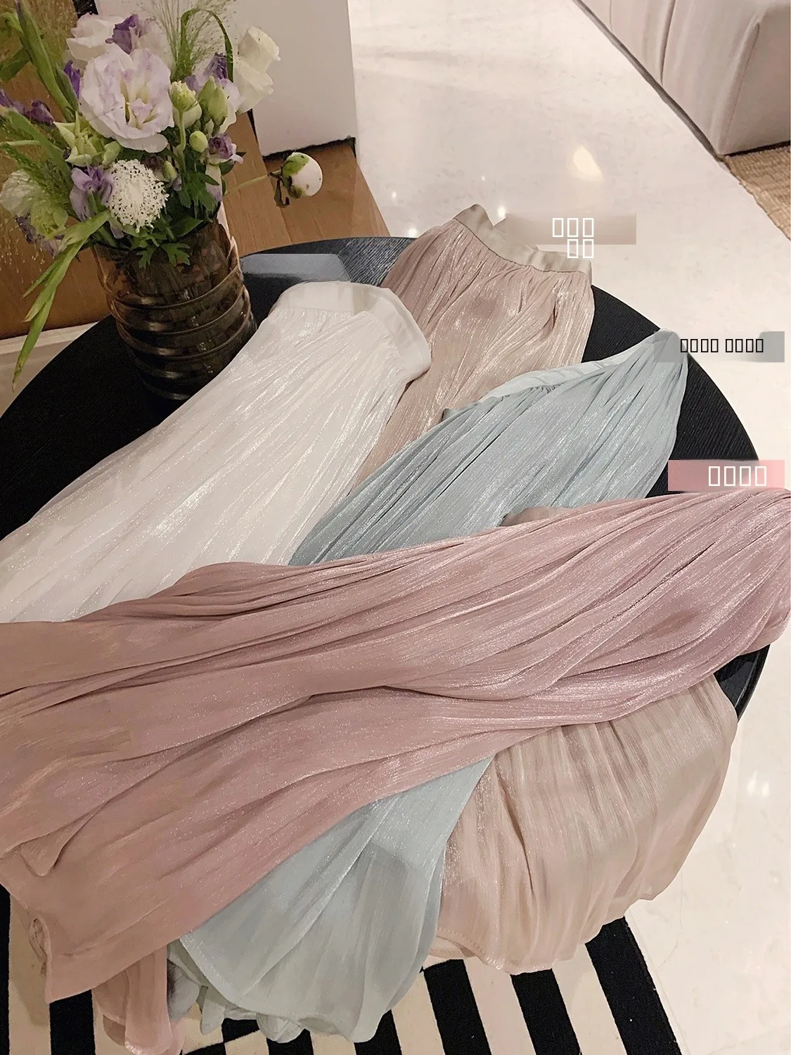 

Misslady Vintage Fairy Aosphere Pure Color iny f Skirt Elastic Waist Slimming Versatile Summer New Arrival