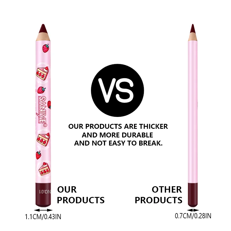 ลิปสติกเนื้อแมท 1 ชิ้นและปากกาลิเนอร์, กันน้ำ, ติดทนนาน, ไม่ติด, เบอร์รี่เฉดสีสำหรับทุกสภาพผิว, ดินสอแต่งหน้าสำหรับผู้หญิง
