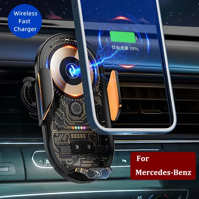 For Mercedes Benz A B C E G R S V Class CLA CLS GLA GLB GLC GLE GLK GLS AMG MAG ML Car Phone Holder Qi Wireless Charger Stand