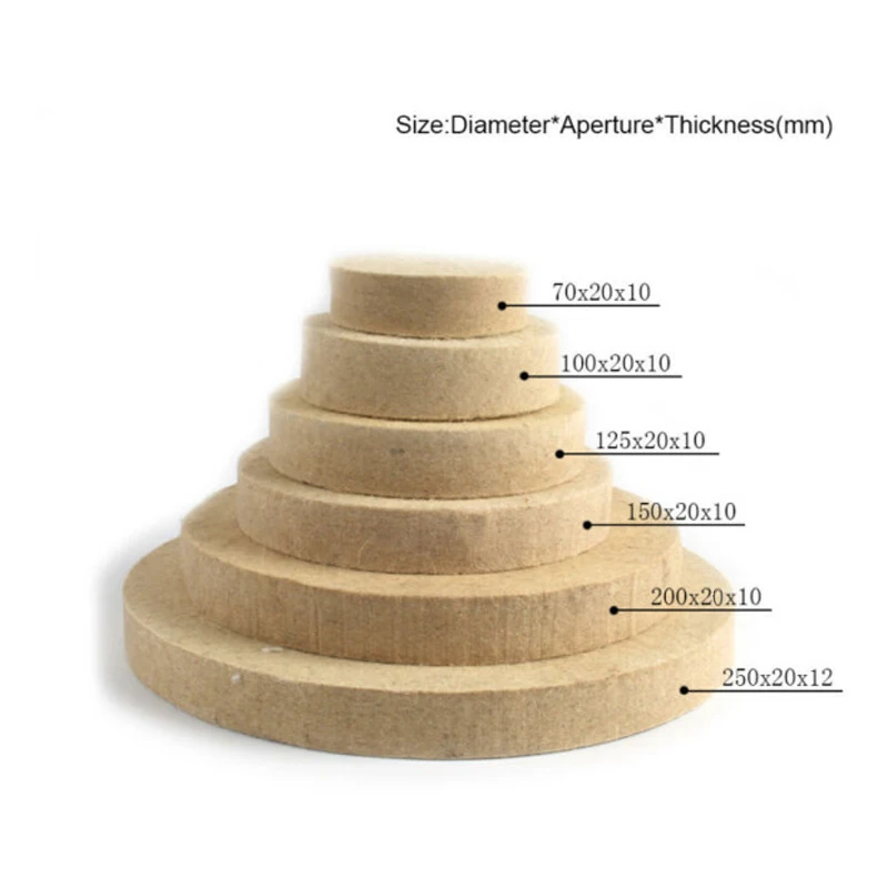

Шлифовальный круг 3-10 дюймов, полировальный абразивный диск из шерсти и фетра для мебели, нержавеющей стали, меди, алюминия, керамики