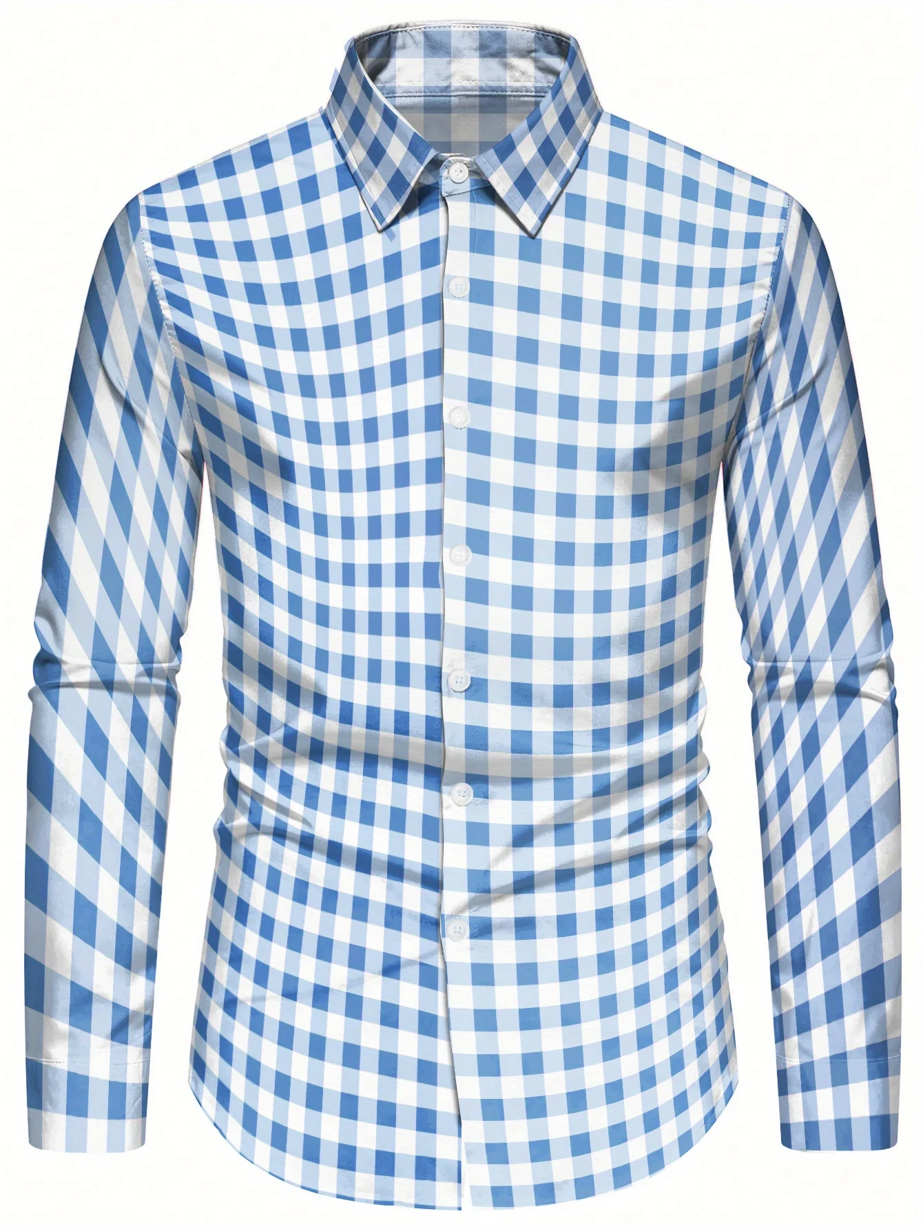 Clilsmap Mens Shirts, Woven Long Sleeve Button Shirt, Plaid Button Down Casual Shirt for Wedding Party