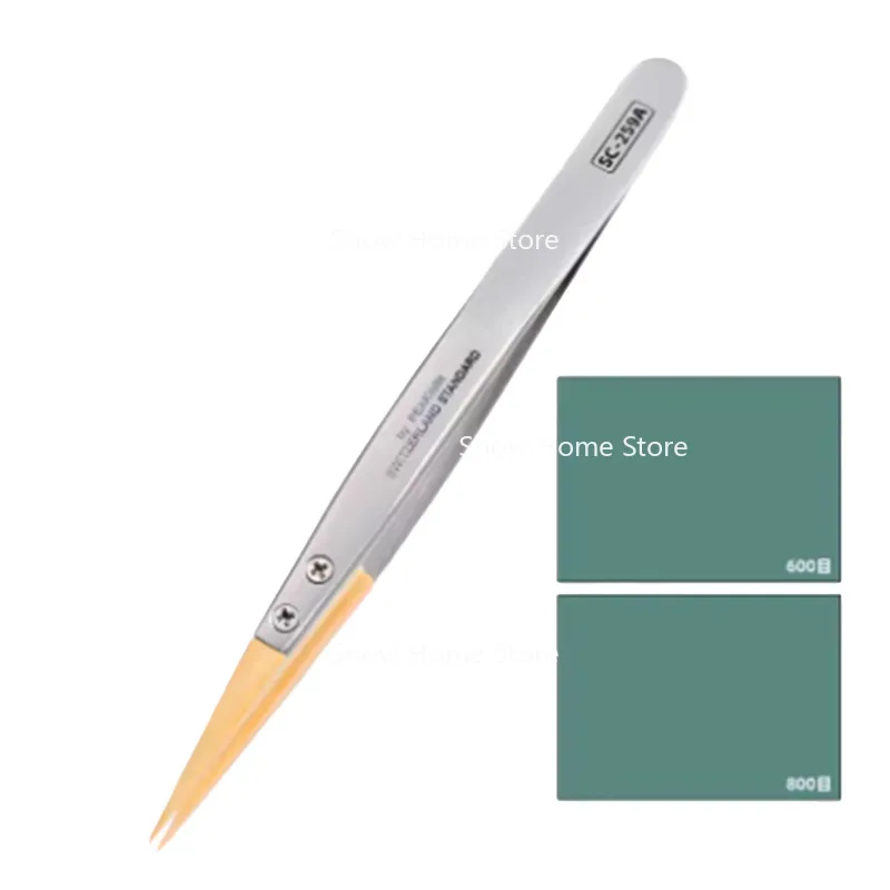 Boxwood Movement Special Tweezers Precision Anti-magnetic No. 27 Tip Tweezers Insulated Anti-rust Tip Clamping for Watch Repair