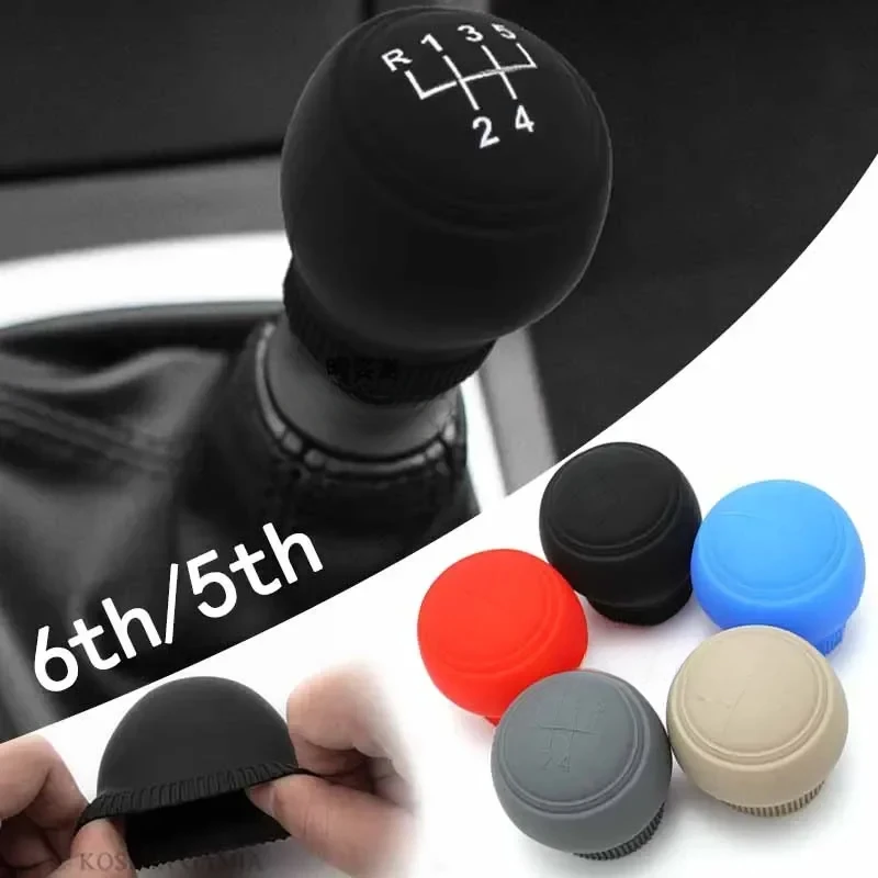 Universal Car Gear Shift Knob Silicone Cover Gear Rod Protect Case Dustproof WaterProof Lever Handle Skin Nonslip Manual Shifter