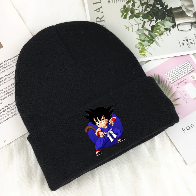 Dragon Ball Knitted Hat Letter Wool Bonnet Infant Cap Outdoor Riding Casual Brimless Beanie Baby Warmth Beanie Kid Birthday Gift