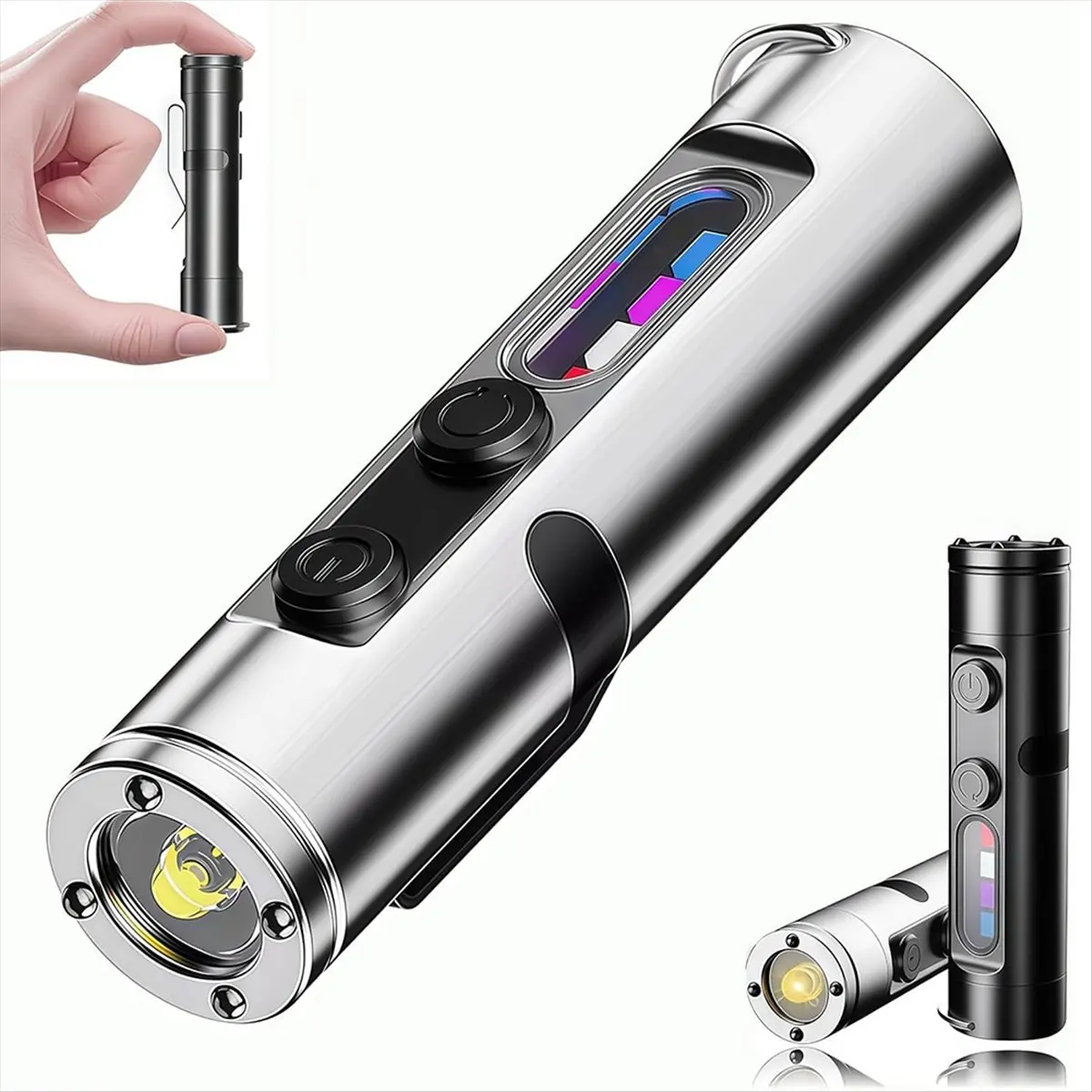 Reliable- Taclight Ultimate Survival Flashlight 500 Lumens Rechargeable EDC Flashlight Waterproof Pocket Keychain Flashlights A
