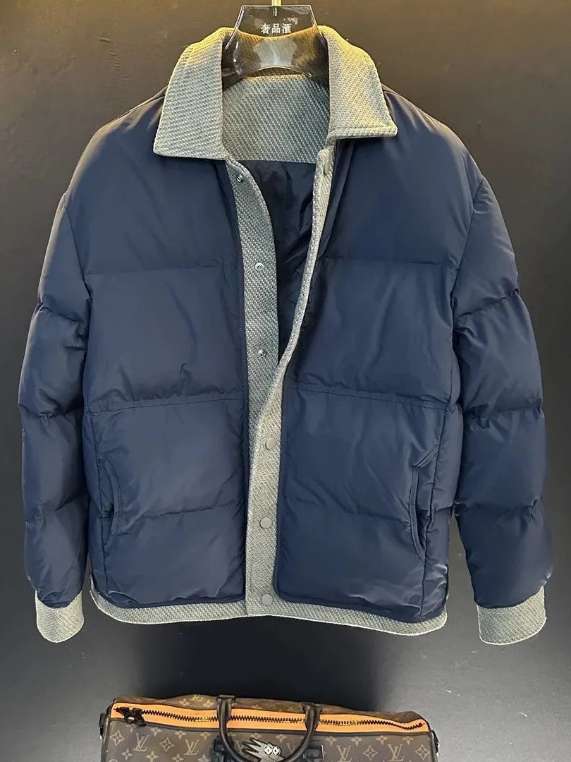 

Мужская повседневная куртка из хлопка с пэчворком, теплым воротником, для бизнеса и отдыха, модная, универсальная, осенне-зимняя, новая, утолщенная