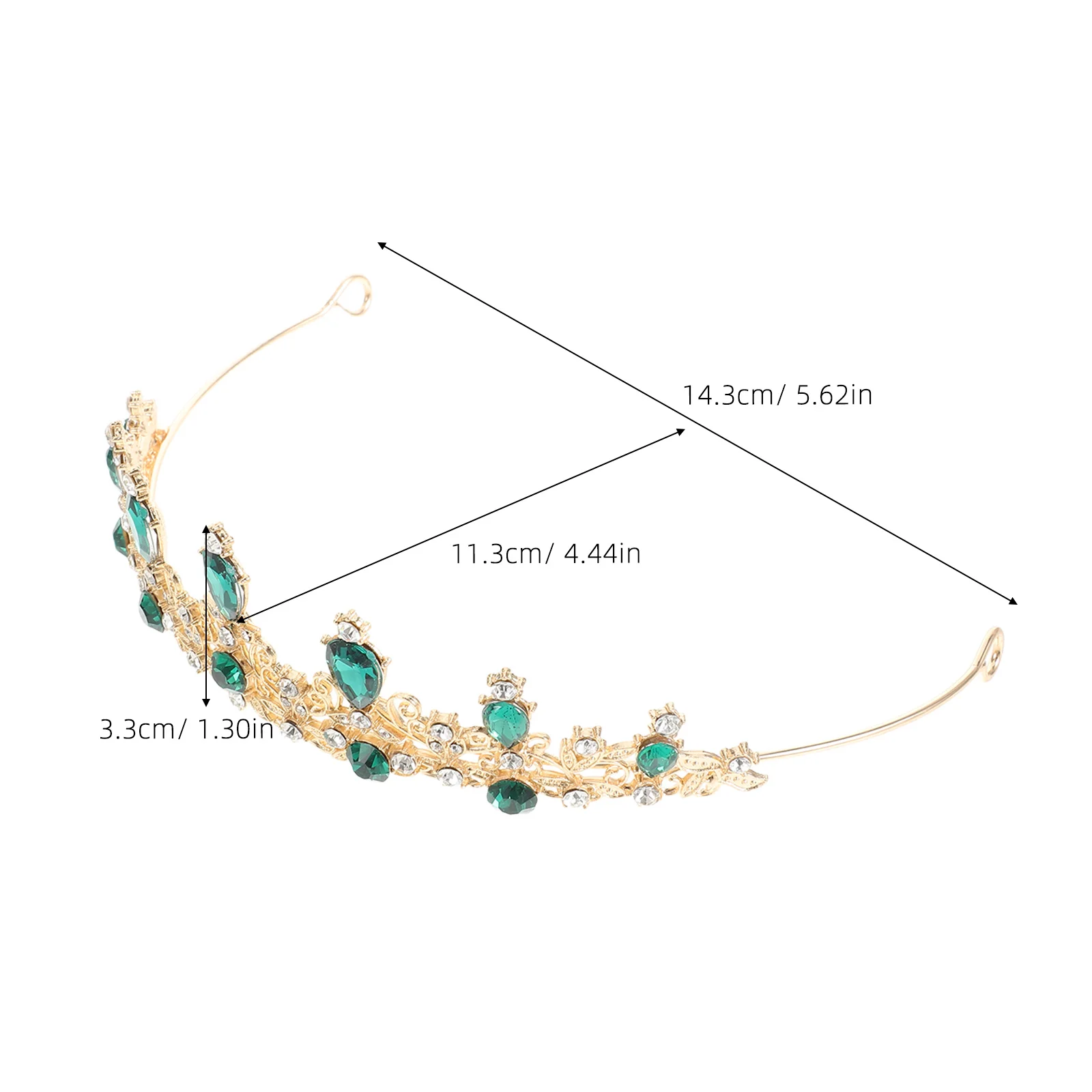 حجر الراين تاج الزفاف عقال كريستال الأميرة الزفاف إكسسوارات الشعر العروس هيربيسي حفلة حجر الراين تاج أخضر #6
