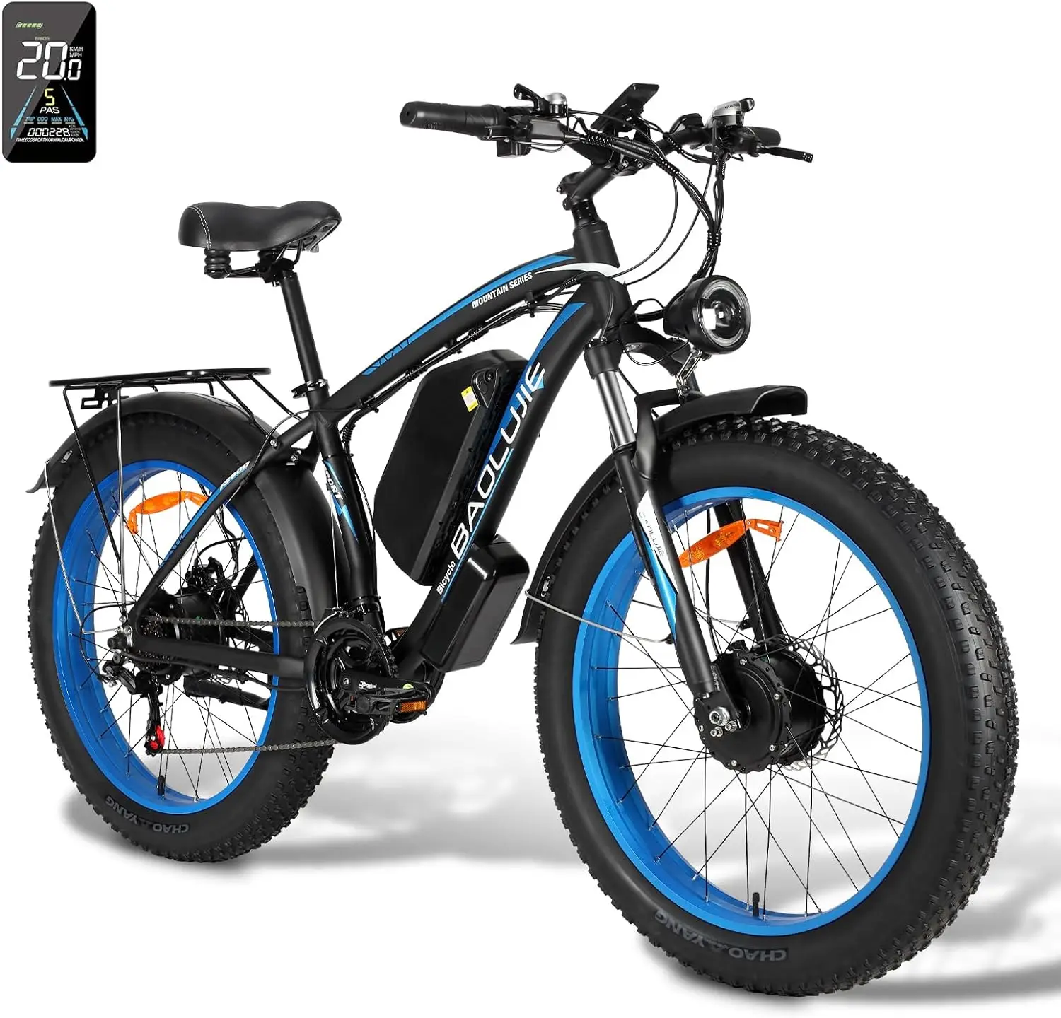 2000W Dual Motor Ebike 55km/h E Bike 48V 20Ah Removable Battery 100KM Range E-Bikes 26