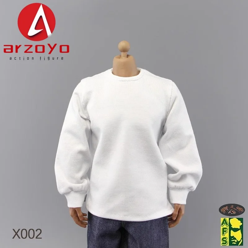 AFS X002 1/6 Scale Male Soldier Casual Solid Color Long Sleeve shirt Clothes Model for 12inch BD001 AT011 AT020 Action Figure