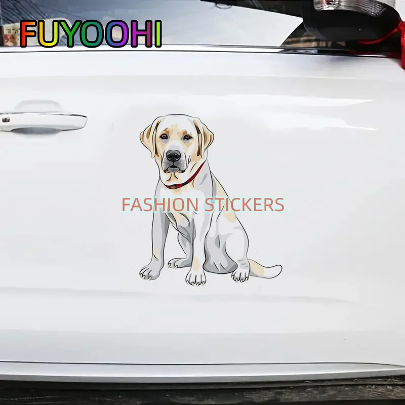 FUYOOHI Labrador Retriever Lab Dog Car Stickers For Laptop Water Bottle Vehicle Paint Window Wall Cup Guitar Scooter Decals