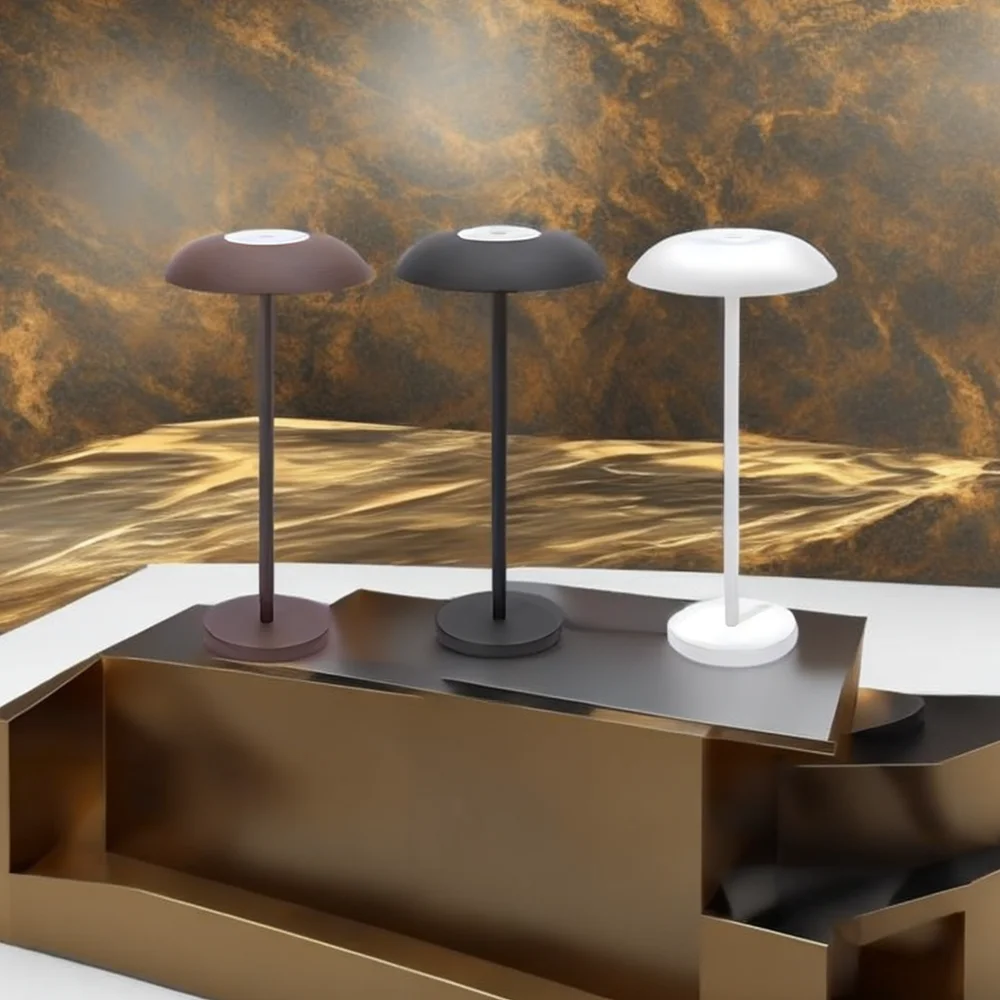 Imagem -04 - Mushroom Led Table Lamp Minimalist Desk Lights Iluminação Moderna para o Quarto do Hotel Bedside And Living Room Decoração de Designer Italiano