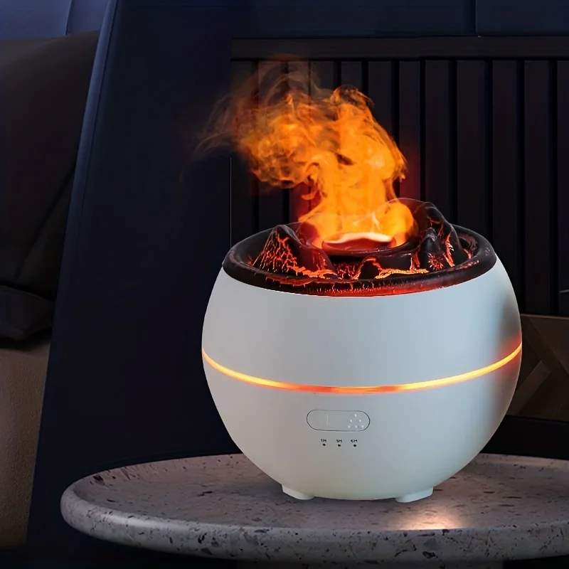 Humidificador de niebla fría en forma de volcán, 360ml, con 7 luces LED que cambian de Color, difusor avanzado de aceites esenciales para oficina, 1 ud.