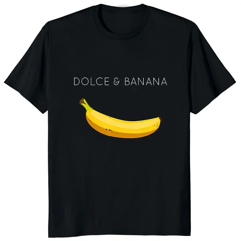 Camisetas divertidas con estampado gráfico de plátano para hombre, camisetas transpirables con cuello redondo Dolce & Banana, camiseta cómoda, camisetas de manga corta