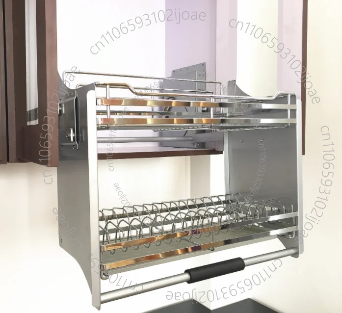 Multifunctional pull-out adjustable bearing basket wire storage drawer kitchen basket