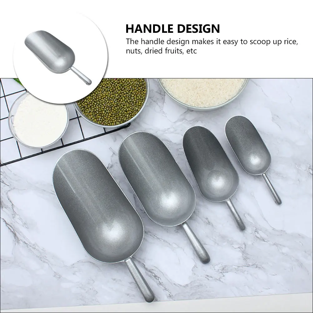 

Food Scoop Multipurpose Rice Dried Flour Fruit Kitchen Tool Shovel Nut Scooper Anti Rust Long Food Shovel Handle