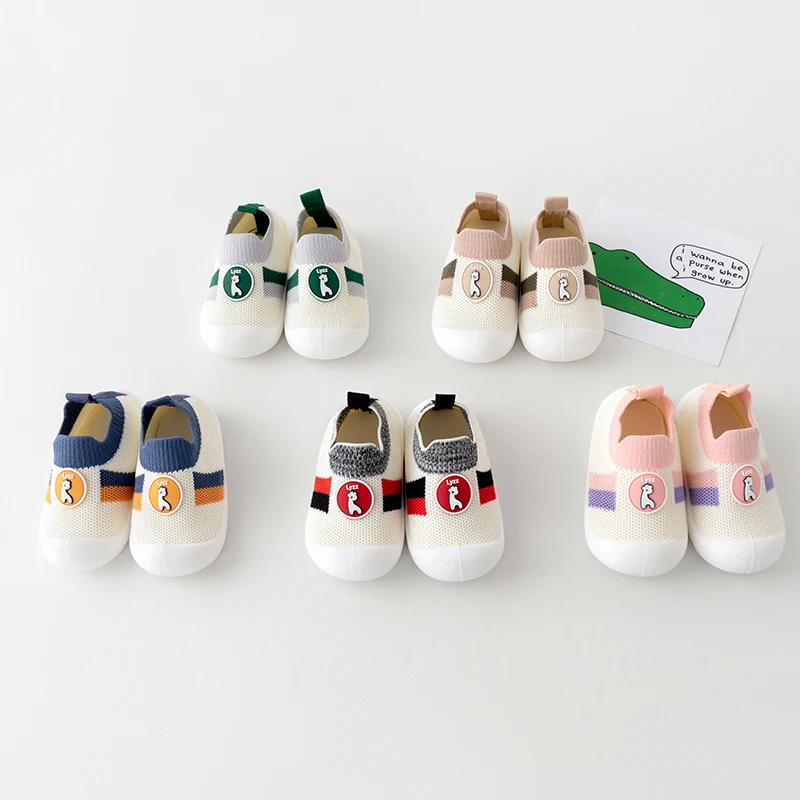 2024 الربيع الصيف الطفل الأولى ووكر تنفس شبكة عدم الانزلاق حذاء طفل صغير الفتيات الفتيان 0-3T الانزلاق على خفيفة الوزن أحذية رياضية كاجوال