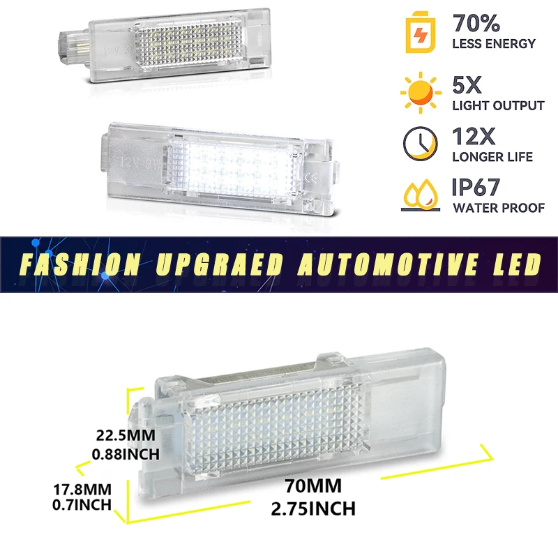 صندوق القفازات LED الأبيض صندوق الأمتعة ، مجاملة الأمتعة ، فيات 500 ، 500X ، 500L ، الباندا ، ألفا روميو ، جوليا ، جيوليتا ستيلفيو ، 147 ، 159 ، 2x #5