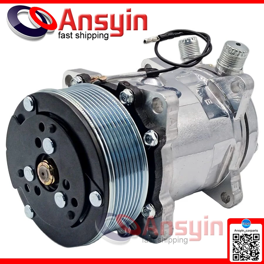 

Sanden 508 SD508 AC Compressor sanden 5h14 Tractor Excavator Heavy Duty Truck 12V / 24V 2 Groove V Blet Pulley