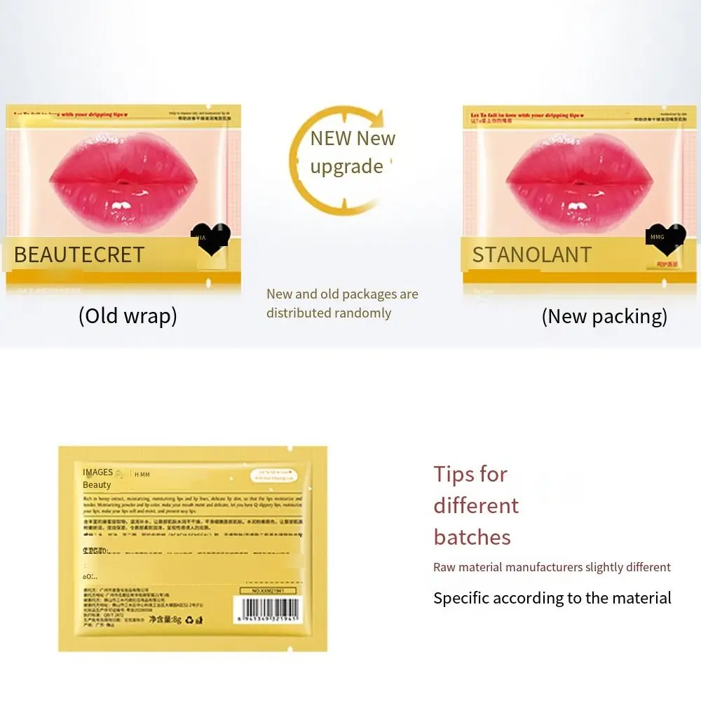 10 ชิ้นซ่อมคริสตัล Collagen Lip Mask Anti - wrinkle Cracks Lip Care Mask Brighten Nourishing Labial Gel Patch Skin Care