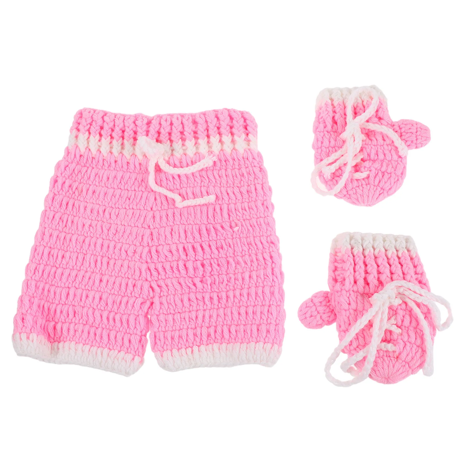1 Conjunto de Disfraz de Boxeo para Recién Nacido, Pantalones y Guantes, Traje para Sesión de Fotos de Bebé, Tejido a Crochet, para Fotografía de Bebés de 0 a 3 Meses