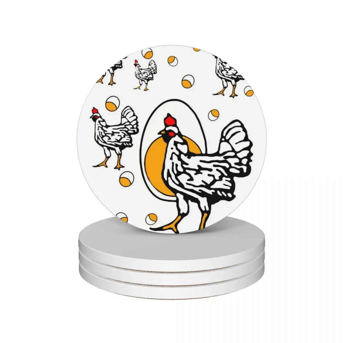 

Roseanne Chicken Ceramic Coasters (Set of 4) cup holder Cup mat eat table Coasters