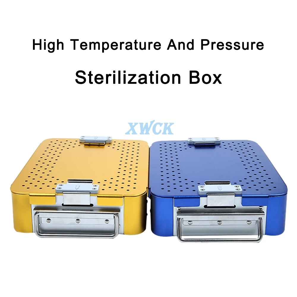 sterilization tray sterilise case Aluminium alloy for surgical tool holder with silicone mat disinfection autoclavable box