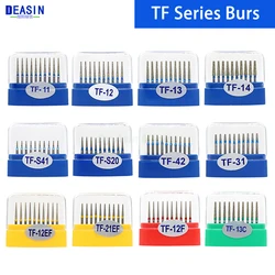 10pcs/box Dental Diamond Burs TF Series FG 1.6mm For handpiece Ceramics Composite Polishing Repair Kit Dentist Equipment