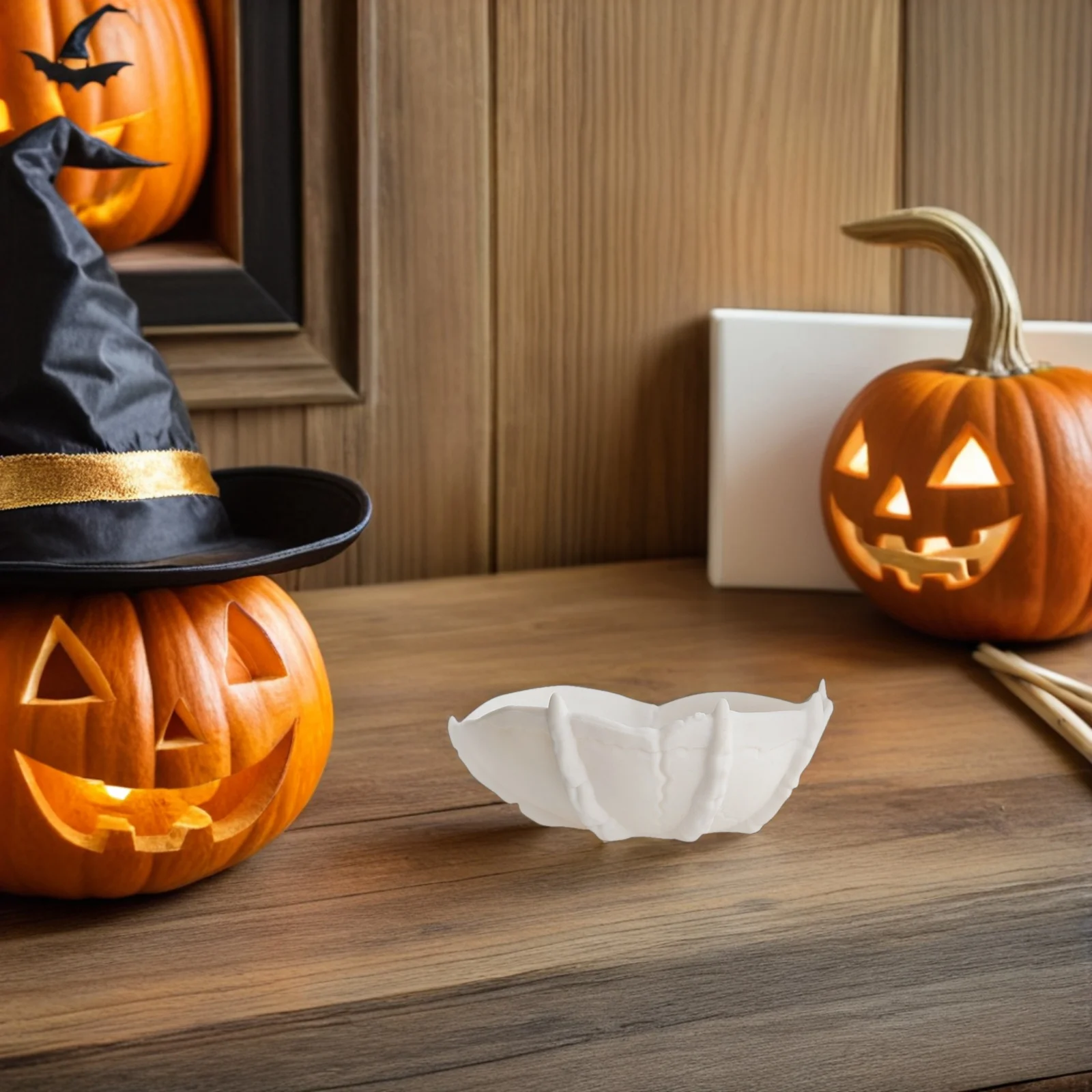 

6 шт., миска для конфет на Хэллоуин, прочный пластиковый поднос для закусок, украшения для вечеринки, блюдо для конфет, миска с черепом, поднос для фигурки