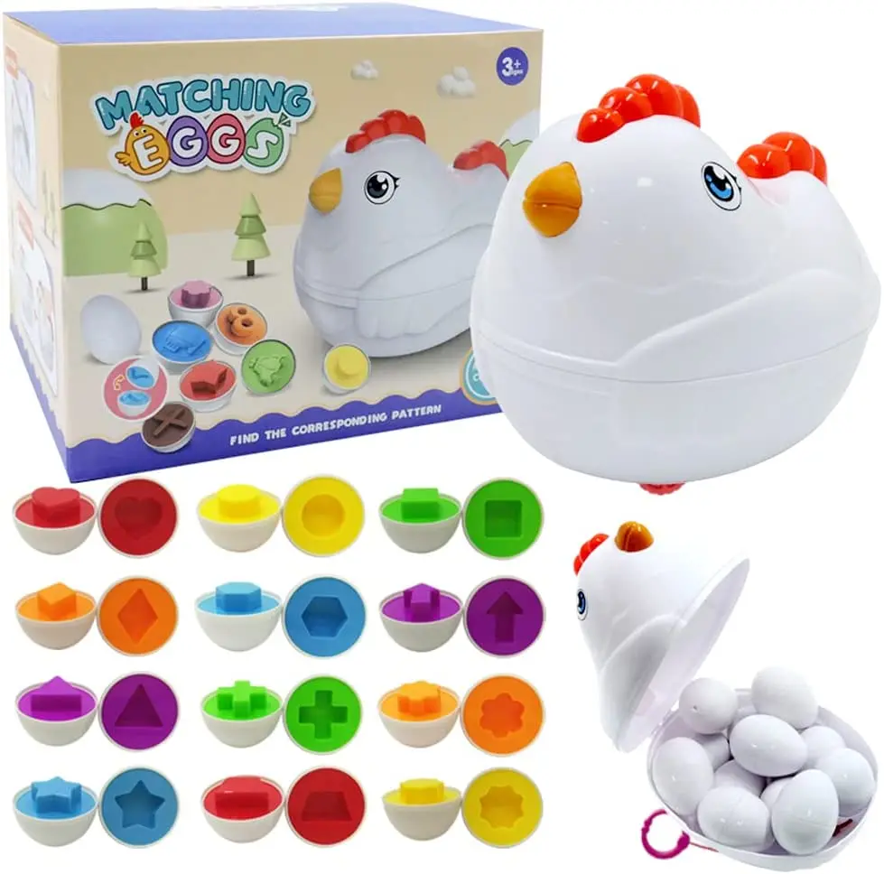 Baby Learning Educational Toy Smart Egg Toy Games Shape Matching Sorters Toys Montessori Eggs Toys For Kids Children 2 3 4 Years