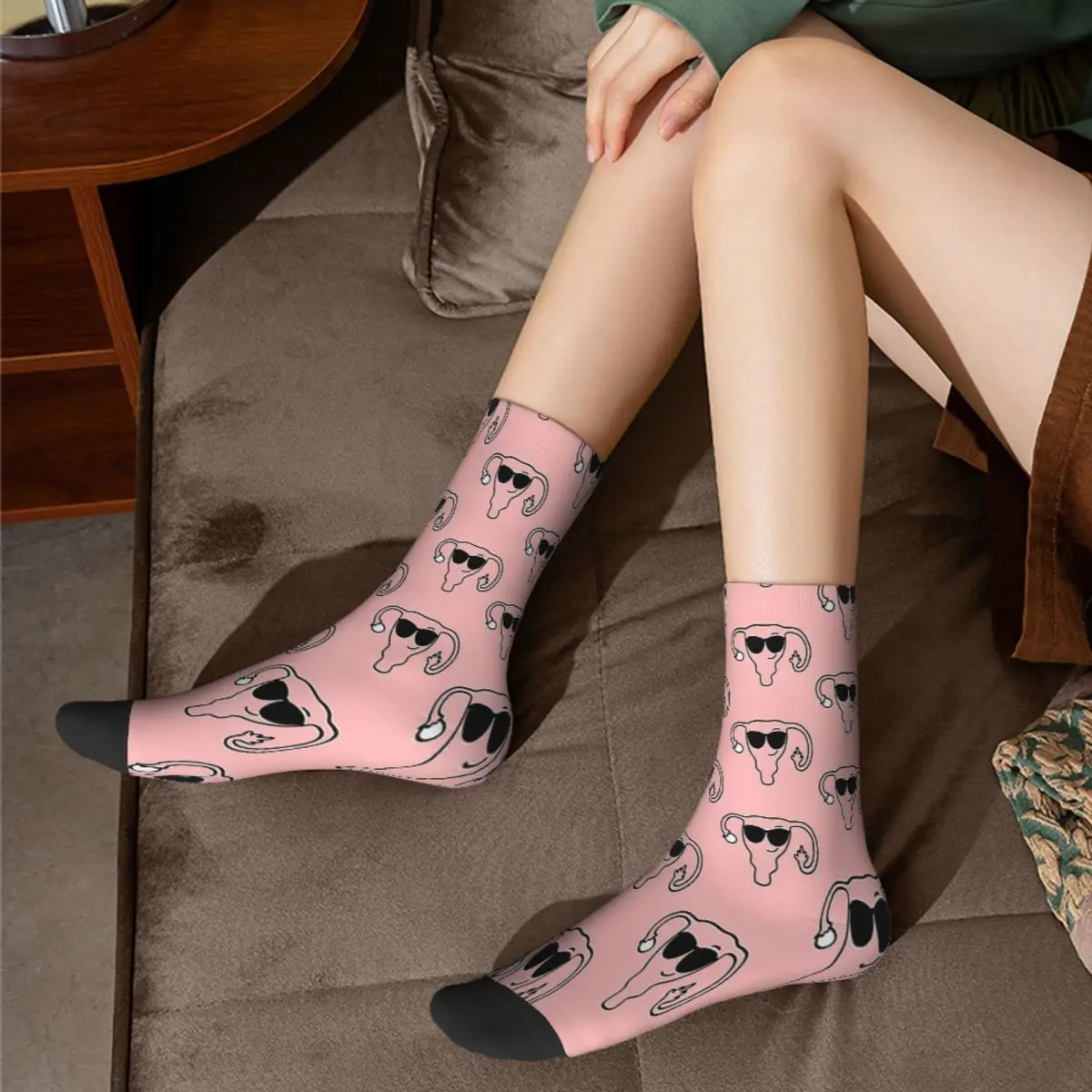 Uterus Pink Medical Doctor Socks Male Mens Women Summer Stockings Printed