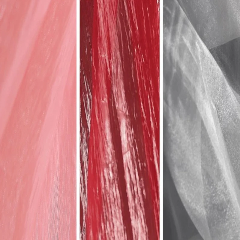 

Nylon Transparent Wrinkled Fabric Dress Half Skirt Children's Clothing Thin Coat Stage Decoration Designer Sewing Material Cloth