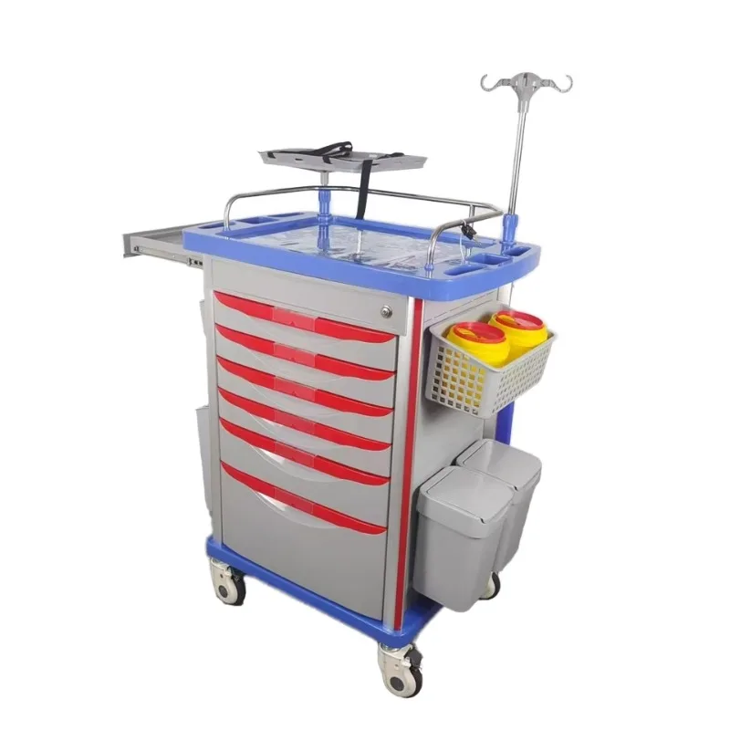 

Medicine Delivery Trolley ABS Emergency Trolley for Hospital Clinic