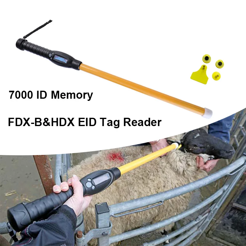 

4AA RFID-палочка, считыватель электронных меток, RFID-сканер микрочипов FDX-B, HDX для идентификации животных, запаса для разведения, сельского хозяйства