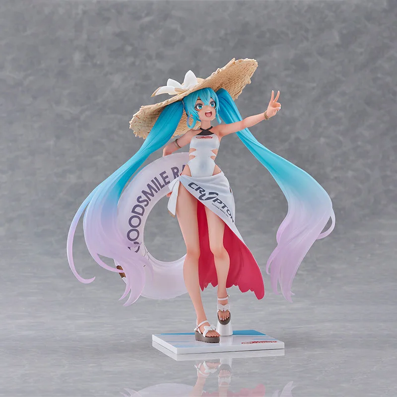 BANDAI Authentic Vocaloid-Hatsune Miku-Tenitol-Racing Miku 2024 Tropical Ver FuRyu Collection Series Model Cartoon Character
