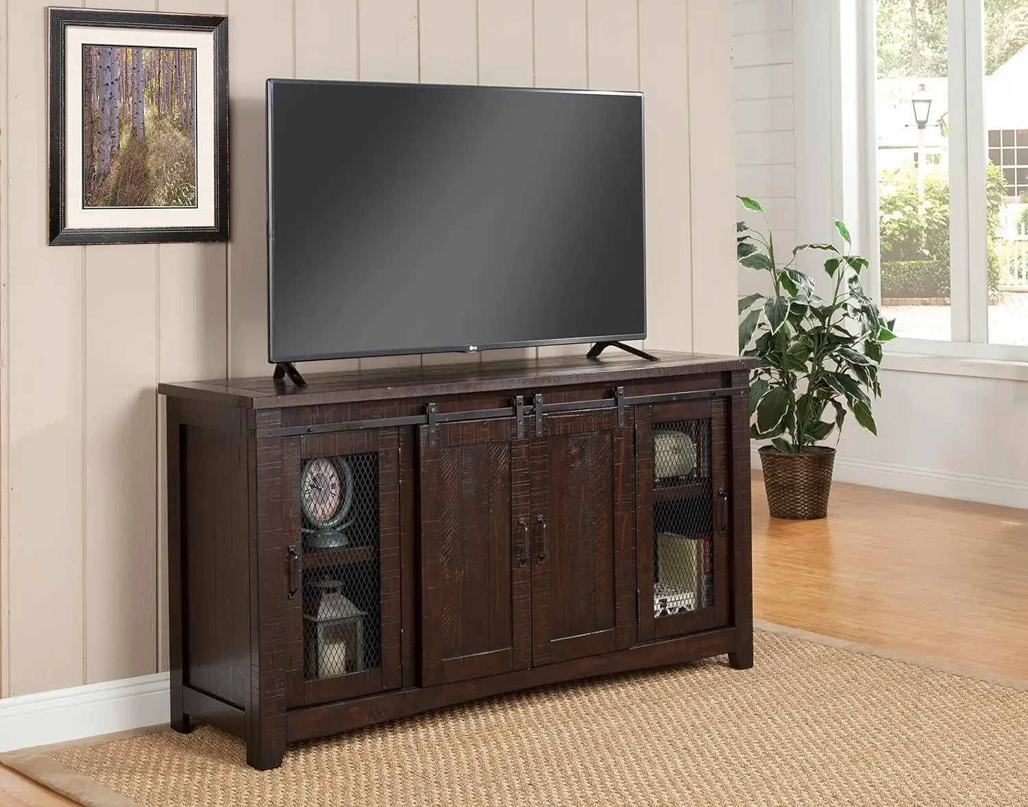 

High quality solid wood 65" TV Stand and console, up to 70 inches, Espresso