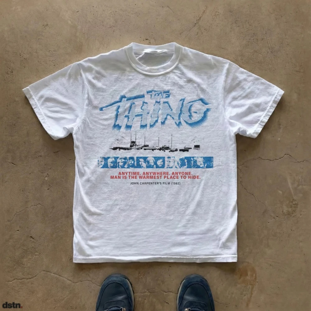 The Thing Graphic Tee Horror Movie T-Shirt John Carpenter Film Vintage Tee Clothing Graphic Short Sleeve Shirt Unisex Men Women