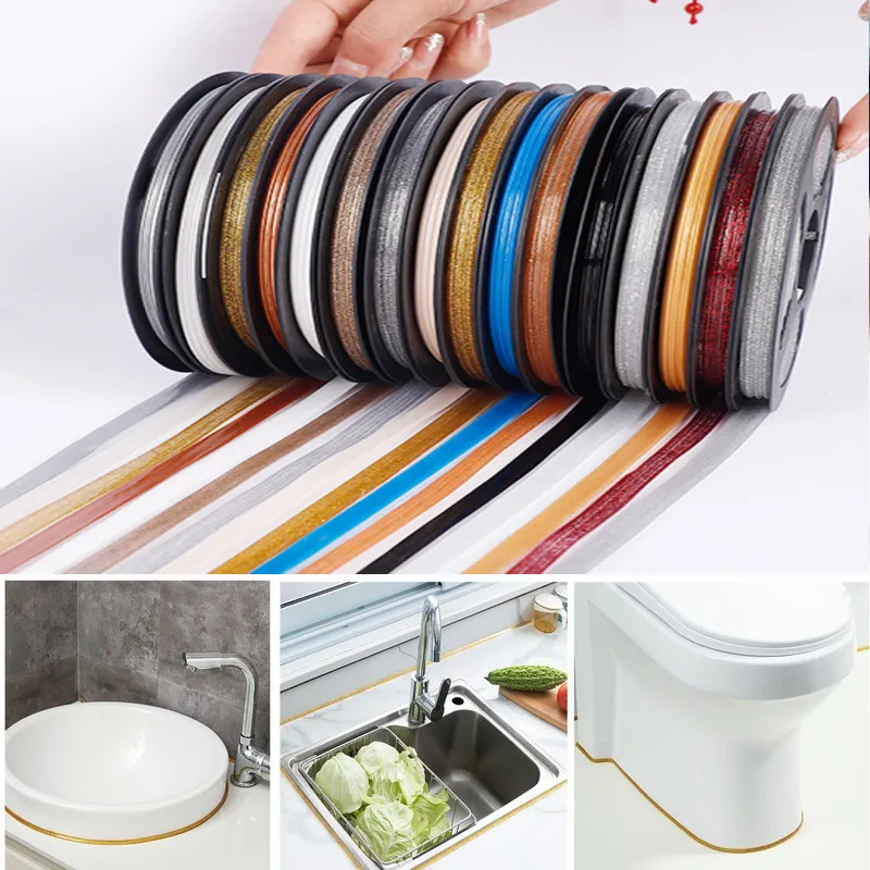 6M Self-Adhesive Tile Gap Tape Kitchen Bathroom Mildewproof Waterproof Beautiful Seam Tape Wall Floor Gap Line Decor Strip