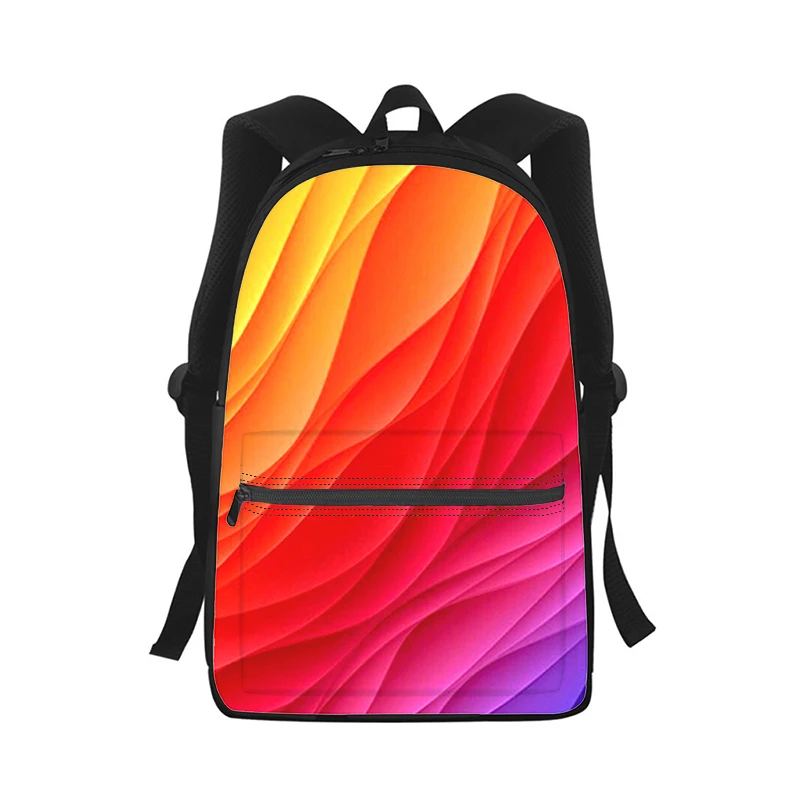 Mochila con estampado 3D de arcoíris para hombre y mujer, bolso escolar para estudiantes, mochila para ordenador portátil, bolso de hombro de viaje para niños