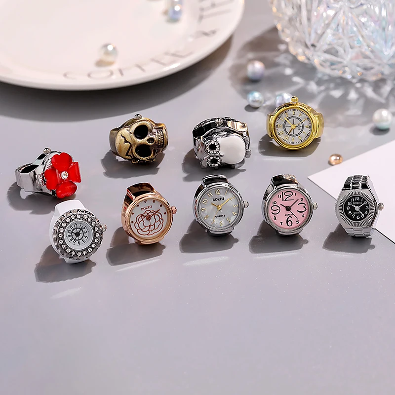 New Ring Watch Hot Selling Creative Circular Dial Alloy Shell Finger Couple Men And Women