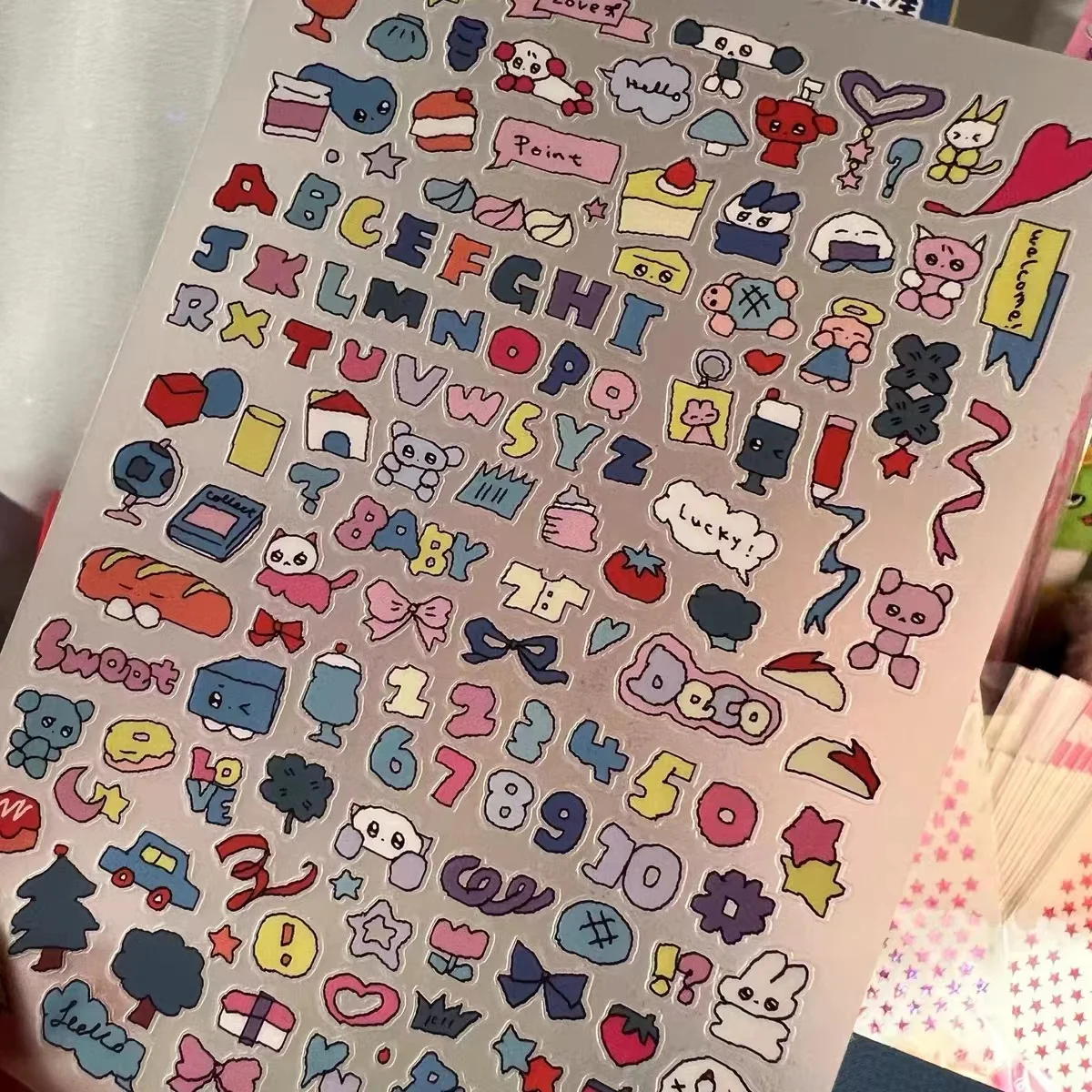 Cute mini cartoon design stickers hand account available