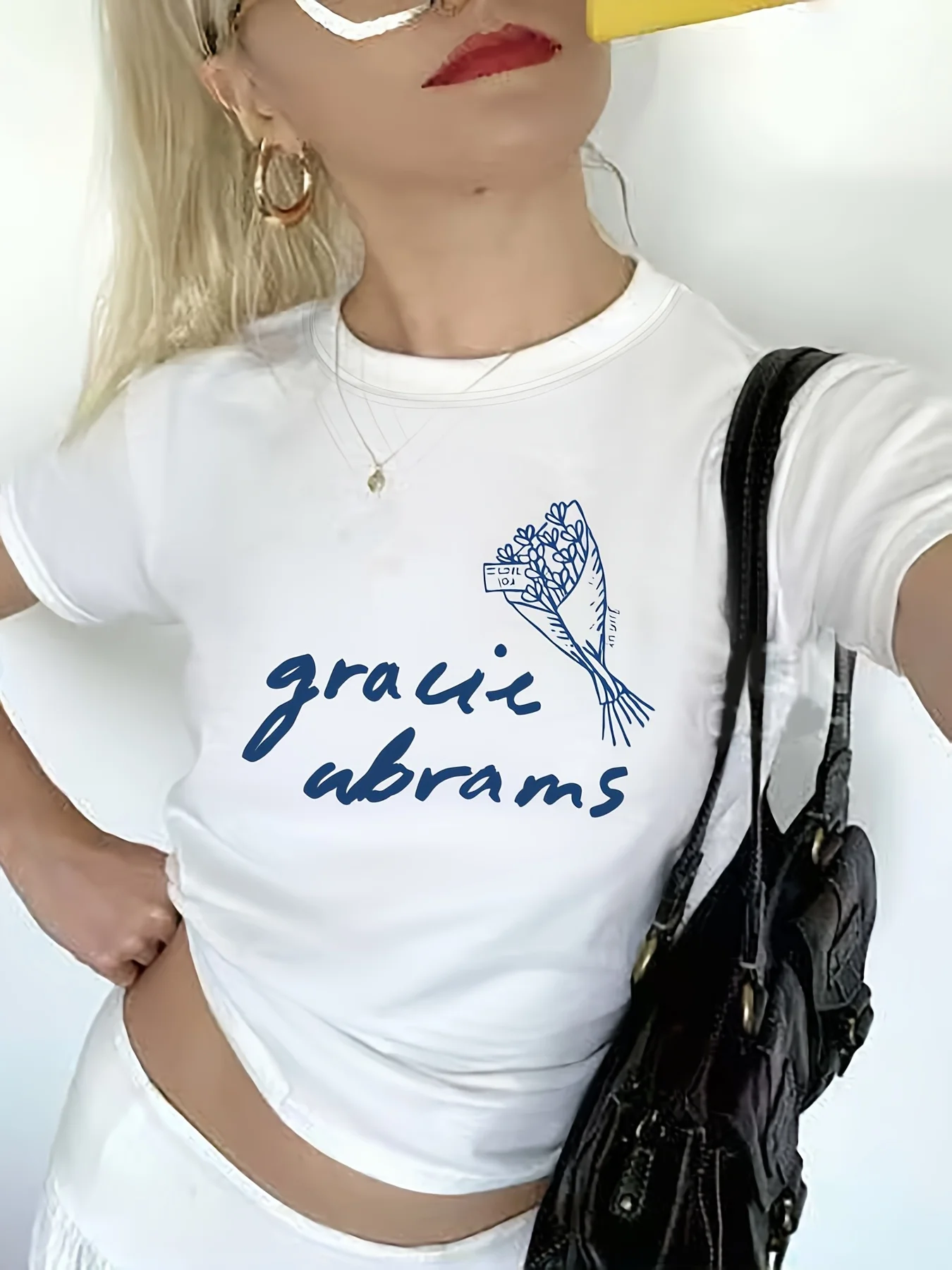 

Gracie Abrams футболка с круглым вырезом и буквенным принтом, укороченная футболка с короткими рукавами на весну и лето, уличная одежда в стиле Харадзюку с короткими рукавами, футболки