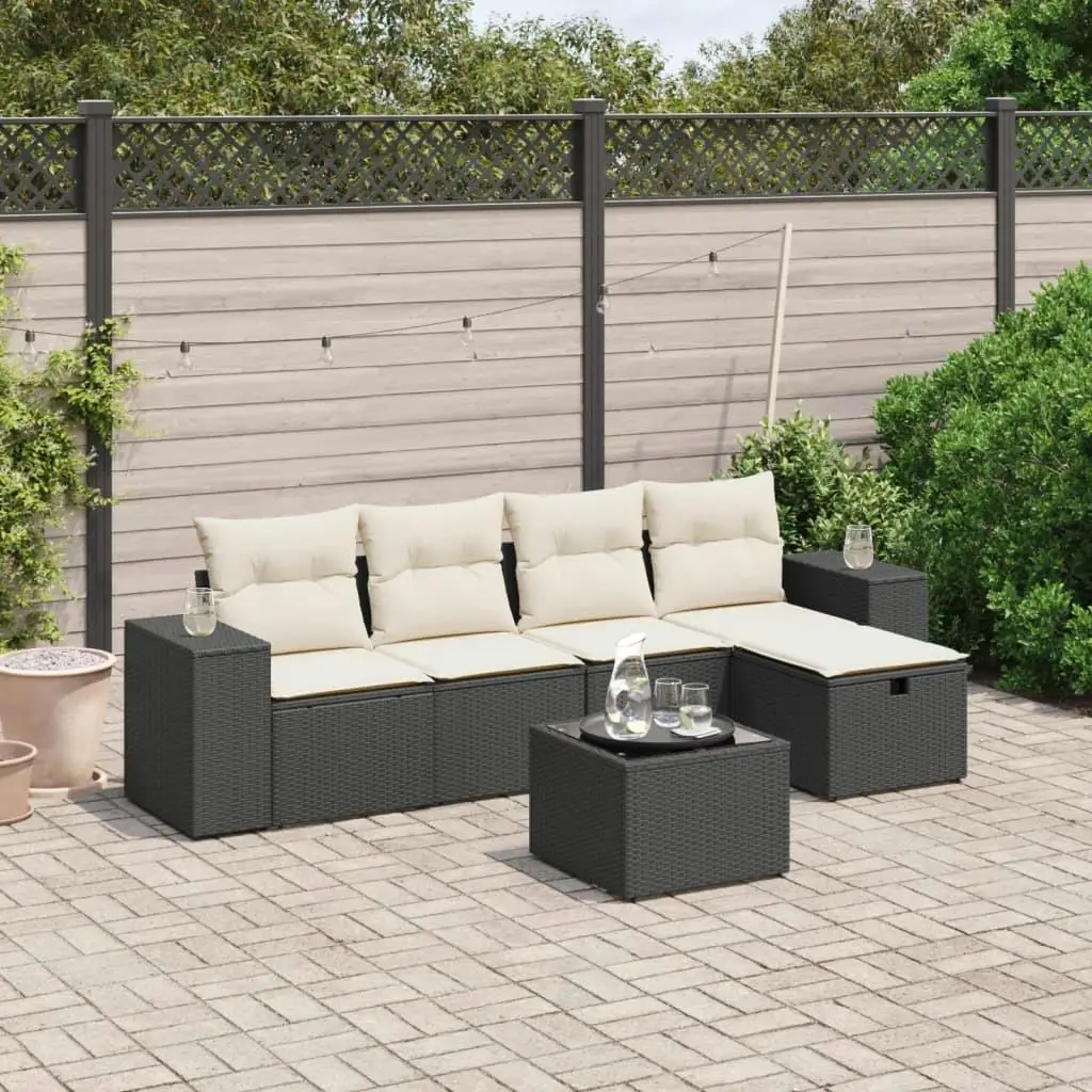 

Luxurious Black PE Rattan Large Modular Outdoor Sofa Set Comfortable Seating Stylish Patio Backyard Furniture
