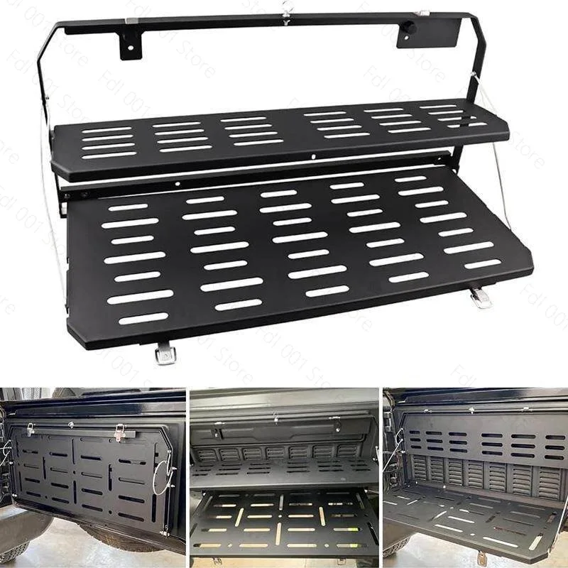 Tailgate modification device rack double-layer dining table rack storage table foldable tailgate workbench